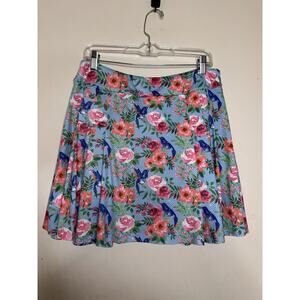 Scratch Seventy Hummingbird Floral Golf Skort Size Large Pull In Stretchy Active